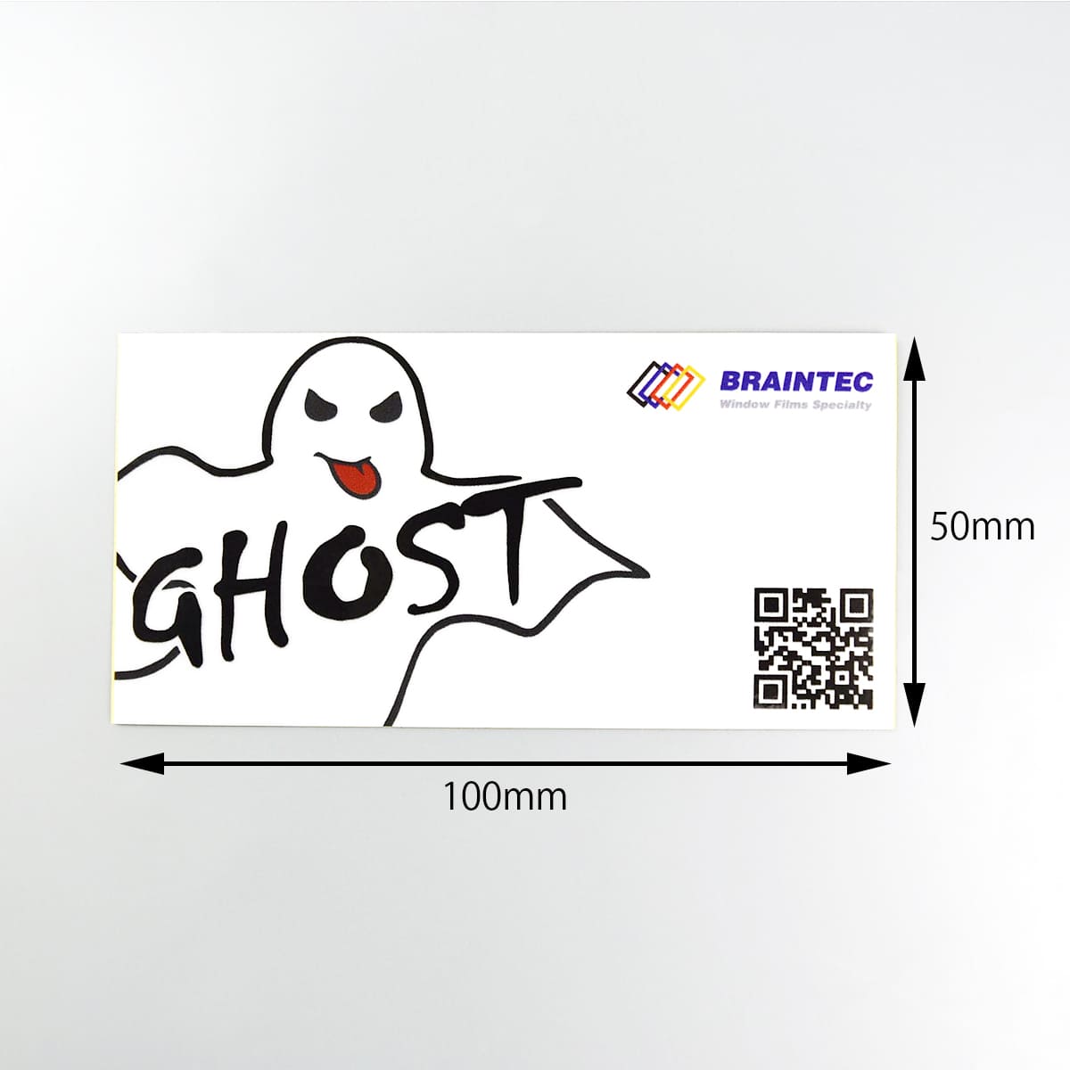 Braintec GHOST ステッカー 名刺サイズ 10枚セット ※クロネコDM便選択で送料無料※#SK-GHOST CARDx10枚セット#  カーフィルム・スモークフィルムなどの窓ガラスフィルム通販はブレインテック