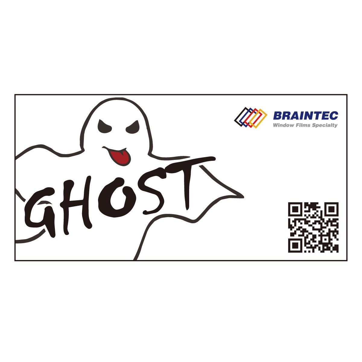 Braintec GHOST ステッカー 名刺サイズ 10枚セット ※クロネコDM便選択で送料無料※#SK-GHOST CARDx10枚セット#  カーフィルム・スモークフィルムなどの窓ガラスフィルム通販はブレインテック