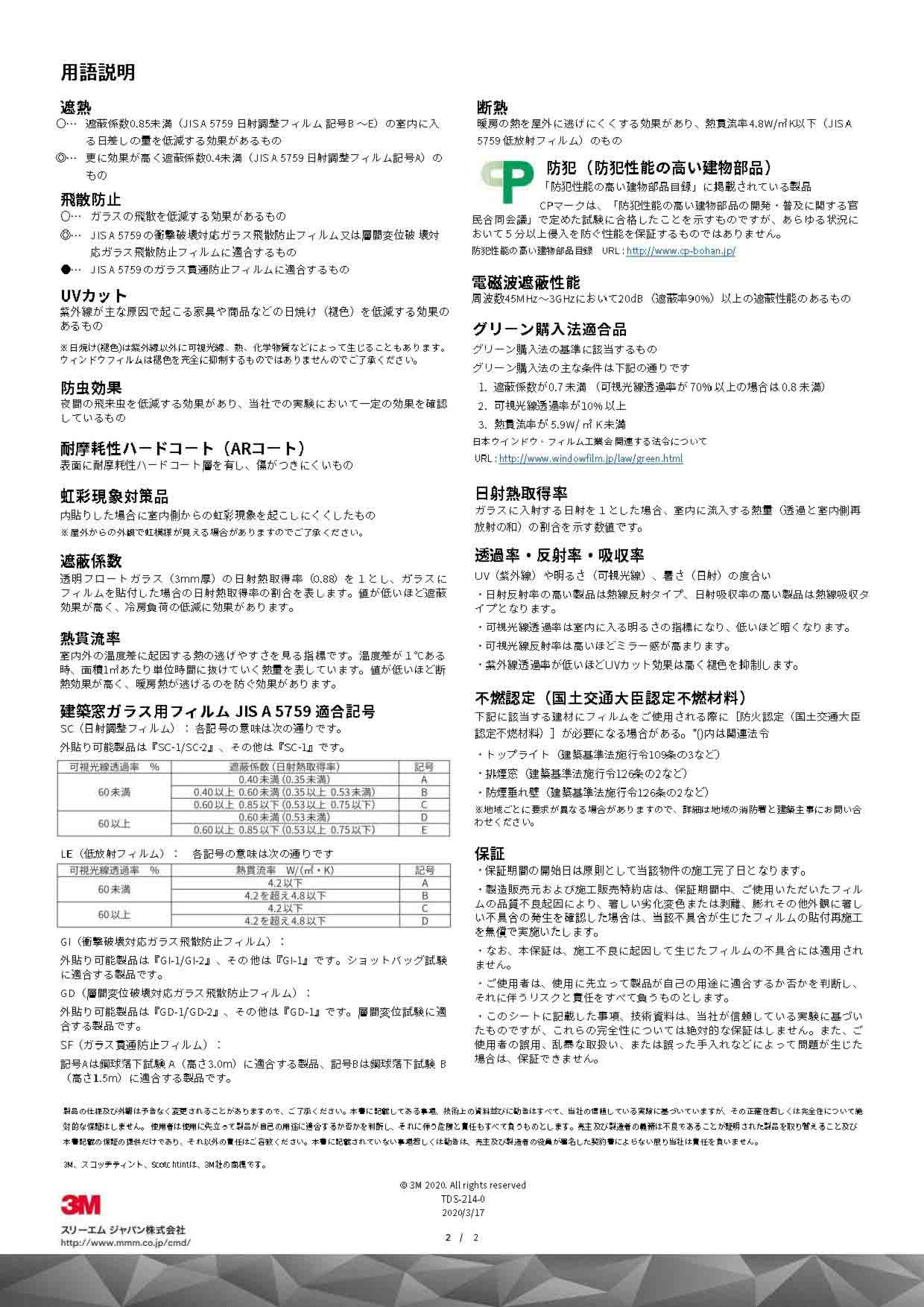 3Mジャパン｜スリーエムジャパン ３Ｍ スコッチティント 透明飛散防止フィルム（外貼り可） １２７０ｍｍＸ３０ｍ SH2FRMAX 通販 