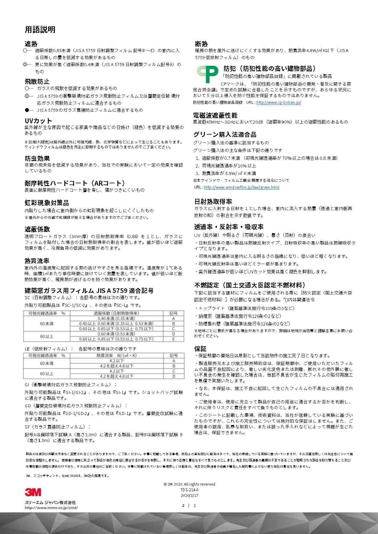 3Mスコッチティントウインドウフィルム 外貼り 透明飛散防止 幅1270mm×長さ30mロール箱売